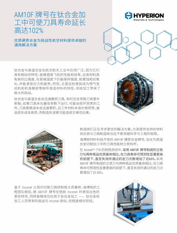 AM10F：钛合金加工硬质合金牌号